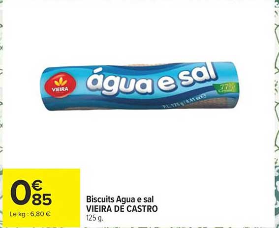 Biscuits Agua e sal VIEIRA DE CASTRO 125 g