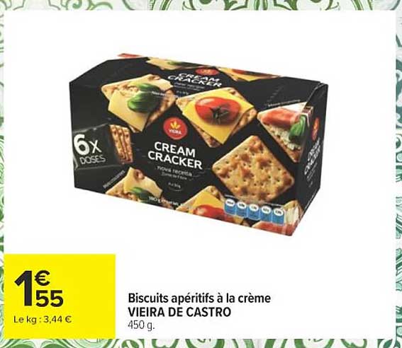 Biscuits apéritifs à la crème VIEIRA DE CASTRO 450 g