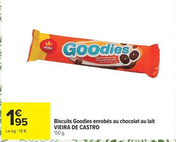 Biscuits Goodies enrobés au chocolat au lait VIEIRA DE CASTRO