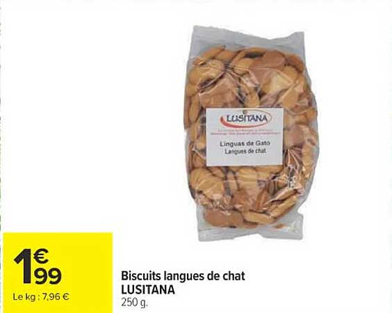 Biscuits langues de chat LUSITANA