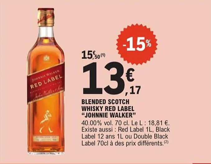 BLENDED SCOTCH WHISKY RED LABEL “JOHNNIE WALKER”