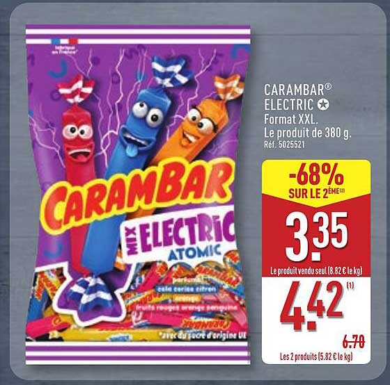 CARAMBAR ELECTRIC® Format XXL. Le produit de 380 g. Réf. 5025521