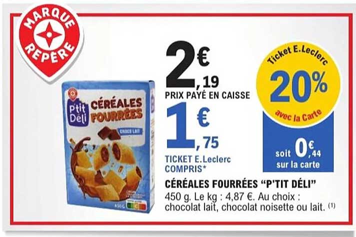 CÉRÉALES FOURRÉES “P'TIT DÉLÌ”