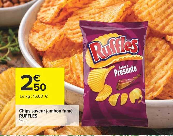 Chips saveur jambon fumé RUFFLES