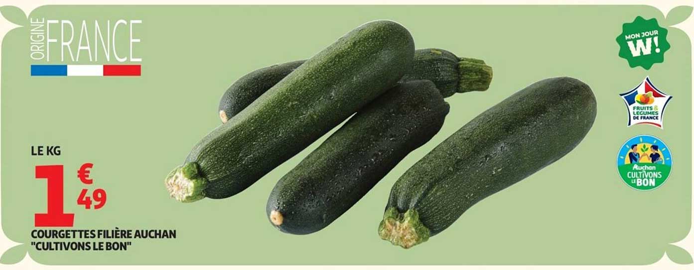COURGETTES FILIÈRE AUCHAN "CULTIVONS LE BON"