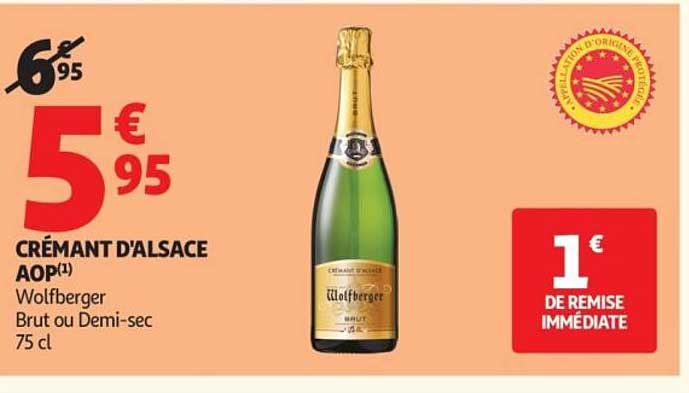 CRÉMANT D'ALSACE AOP(1) Wolfberger Brut ou Demi-sec 75 cl