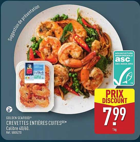 CREVETTES ENTIÈRES CUITES(*)
