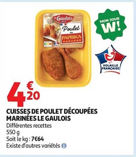 CUISSES DE POULET DÉCOUPÉES MARINÉES LE GAULOIS