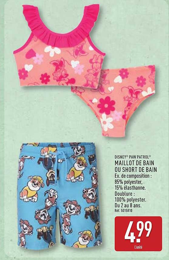 DISNEY® PAW PATROL® MAILLOT DE BAIN OU SHORT DE BAIN
