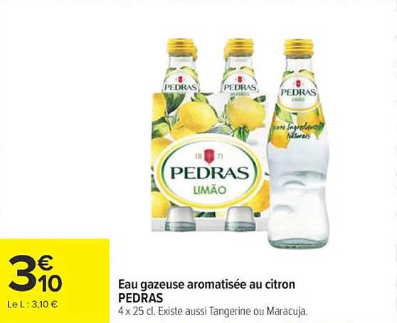 Eau gazeuse aromatisée au citron PEDRAS