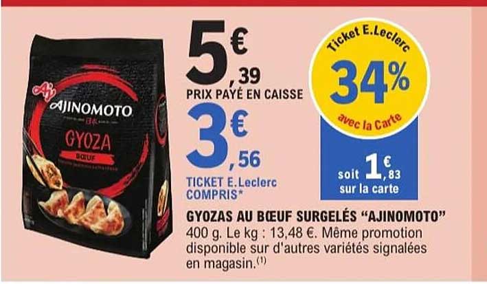 GYOZAS AU BŒUF SURGELÉS "AJINOMOTO"