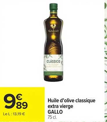 Huile d'olive classique extra vierge GALLO 75 cl