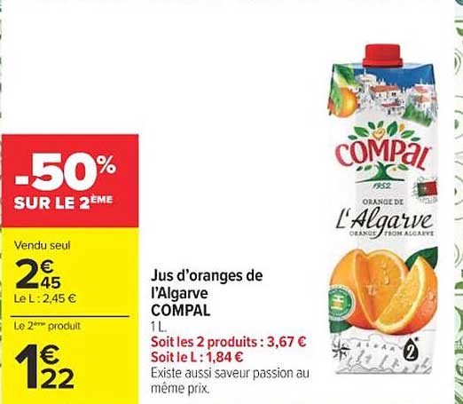 Jus d'oranges de l'Algarve COMPAL