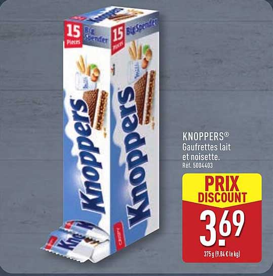 KNOPPERS® Gaufrettes lait et noisette.