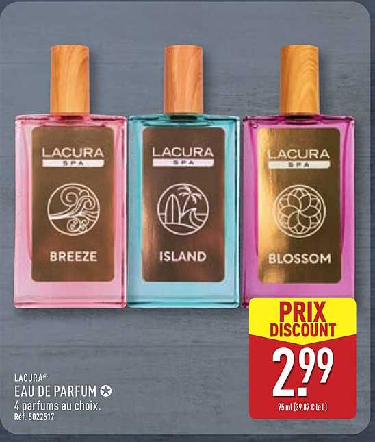 LACURA EAU DE PARFUM 4 parfums au choix.