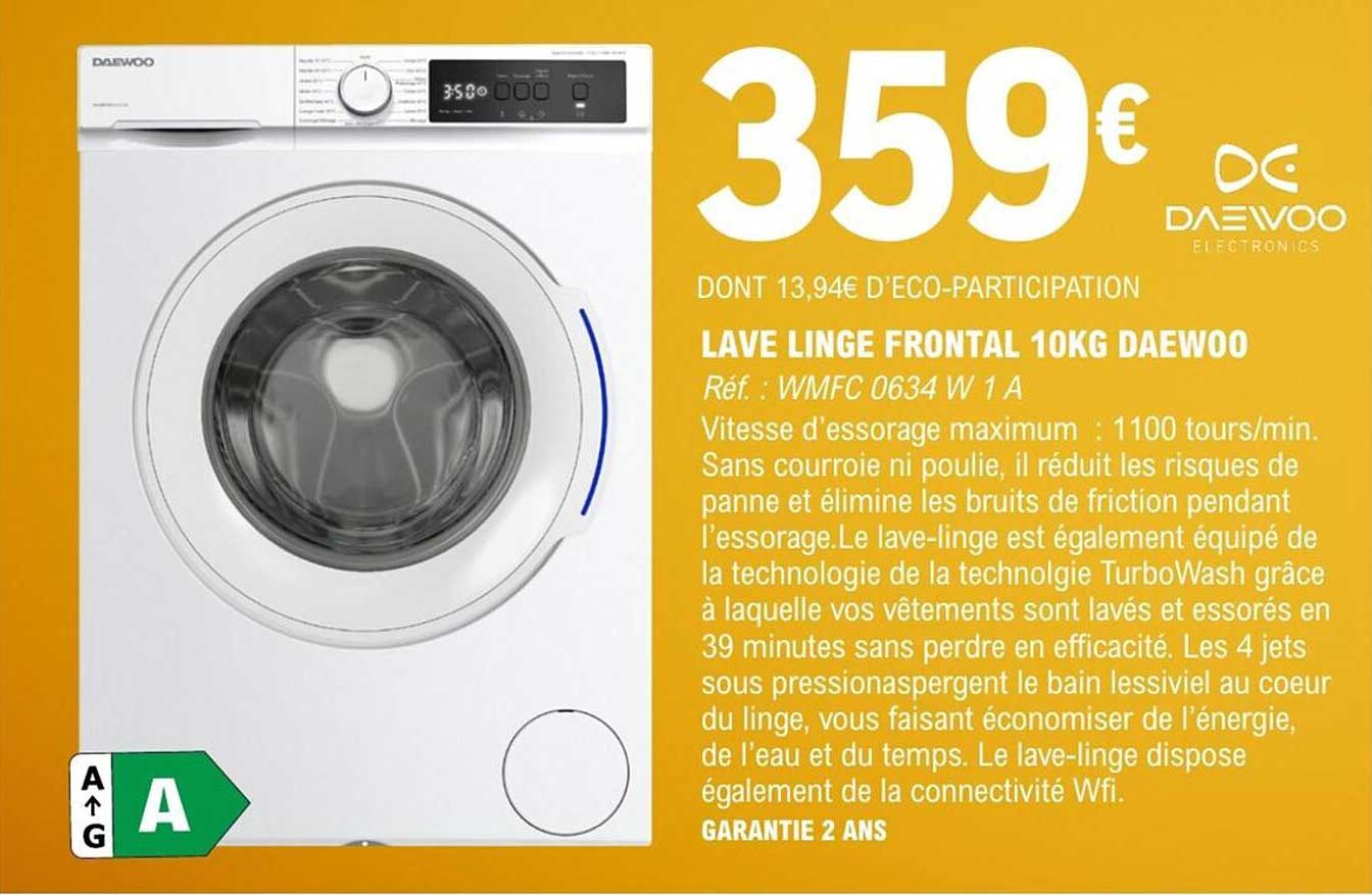 LAVE LINGE FRONTAL 10KG DAEWOO