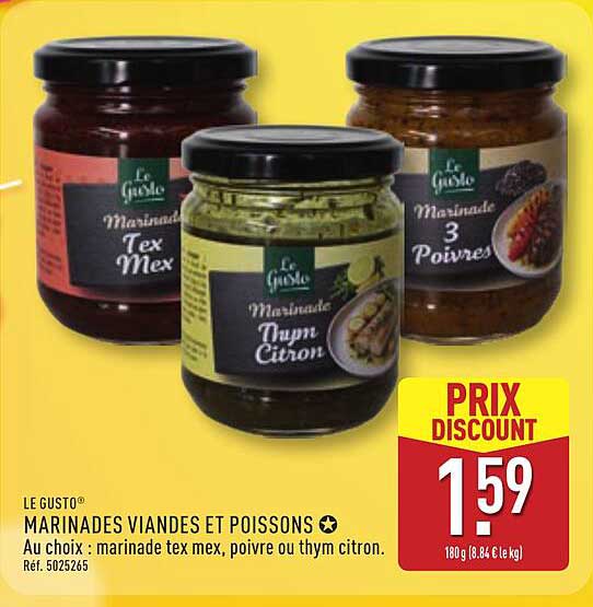 LE GUSTO® MARINADES VIANDES ET POISSONS