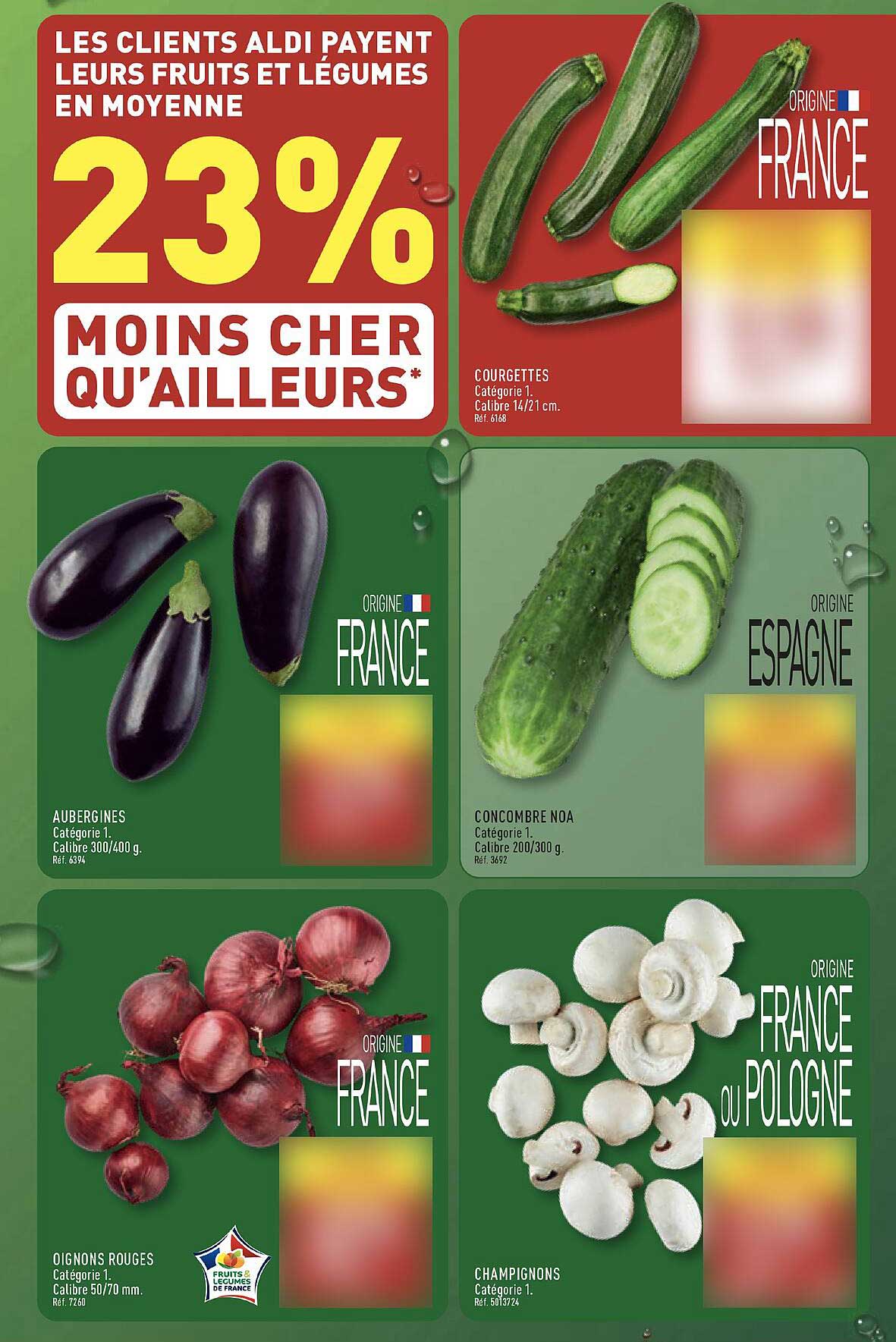 LES CLIENTS ALDI PAYENT LEURS FRUITS ET LÉGUMES EN MOYENNE 23% MOINS CHER QU’AILLEURS*