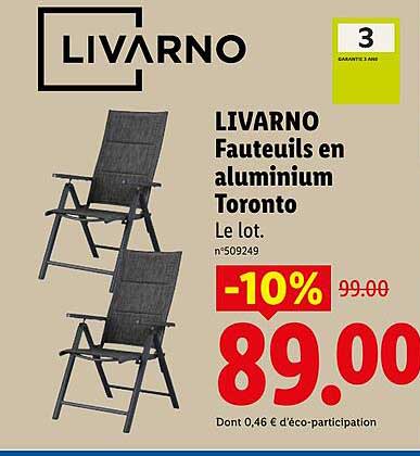 LIVARNO Fauteuils en aluminium Toronto