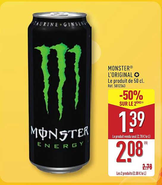 MONSTER® L'ORIGINAL ⭐ Le produit de 50 cl. Réf. 5012363