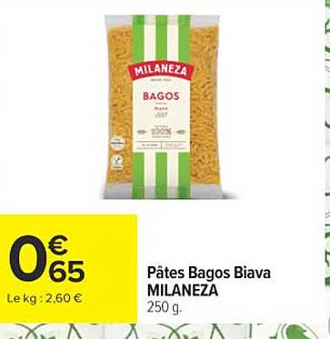 Pâtes Bagos Biava MILANEZA 250 g
