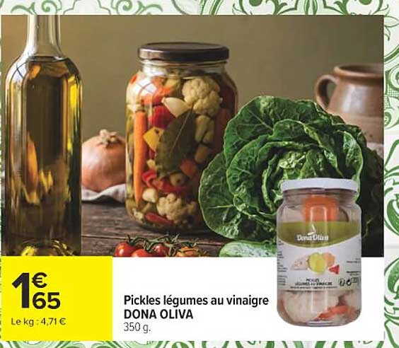 Pickles légumes au vinaigre DONA OLIVA 350 g