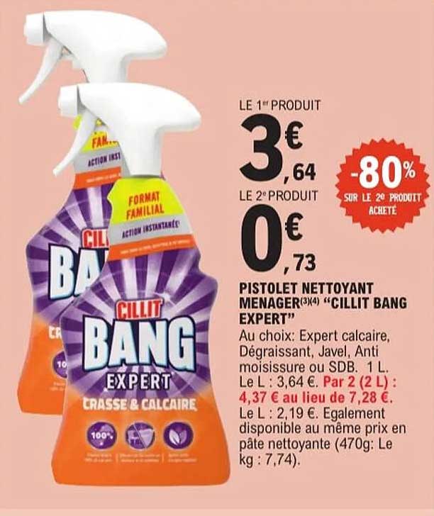 PISTOLET NETTOYANT MENAGER(3)(4) “CILLIT BANG EXPERT”