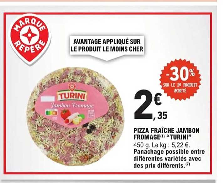 PIZZA FRAÎCHE JAMBON FROMAGE(1) “TURINI”