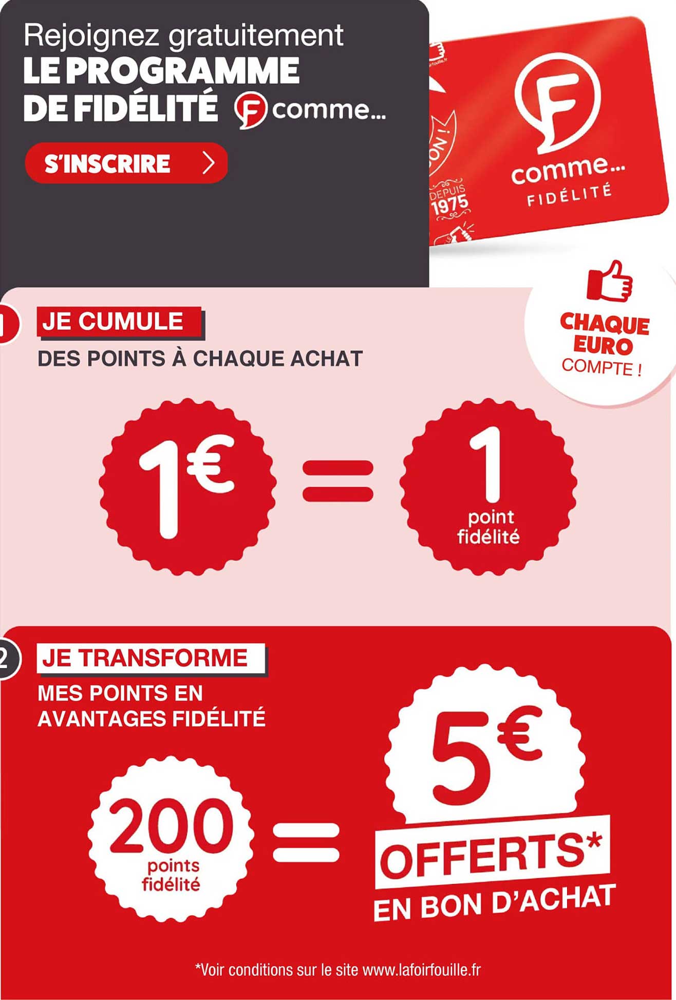 Rejoignez gratuitement LE PROGRAMME DE FIDÉLITÉ F comme... S'INSCRIRE
