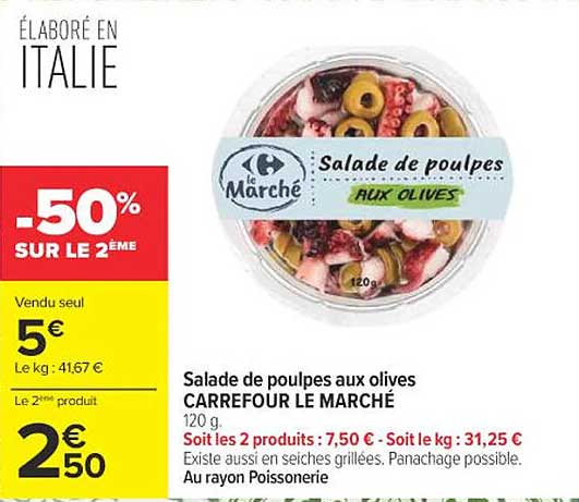 Salade de poulpes aux olives CARREFOUR LE MARCHÉ