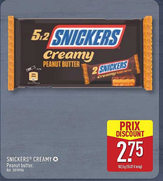 SNICKERS® CREAMY Peanut butter.