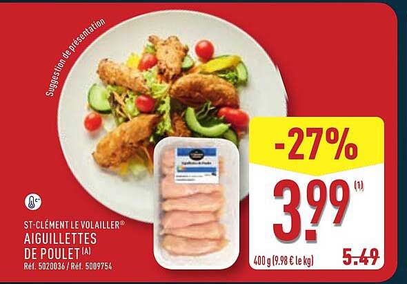 ST-CLÉMENT LE VOLAILLER® AIGUILLETTES DE POULET (A)