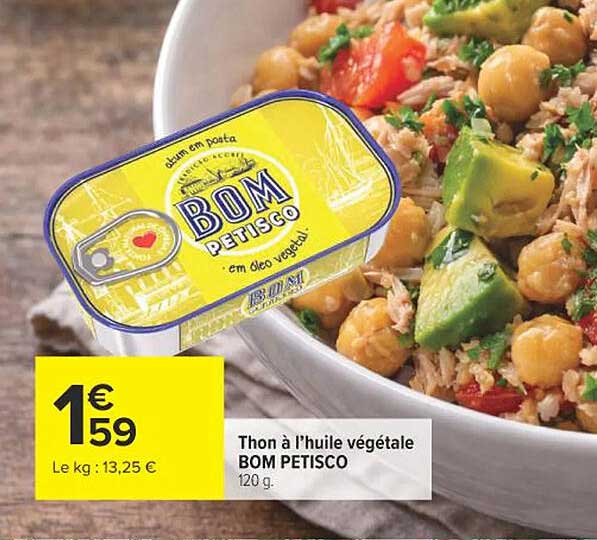 Thon à l’huile végétale BOM PETISCO 120 g
