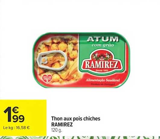 Thon aux pois chiches RAMIREZ 120 g.