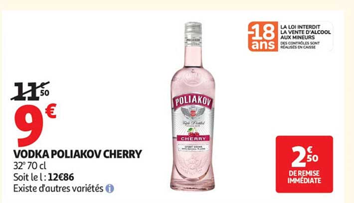 VODKA POLIAKOV CHERRY 32° 70 cl