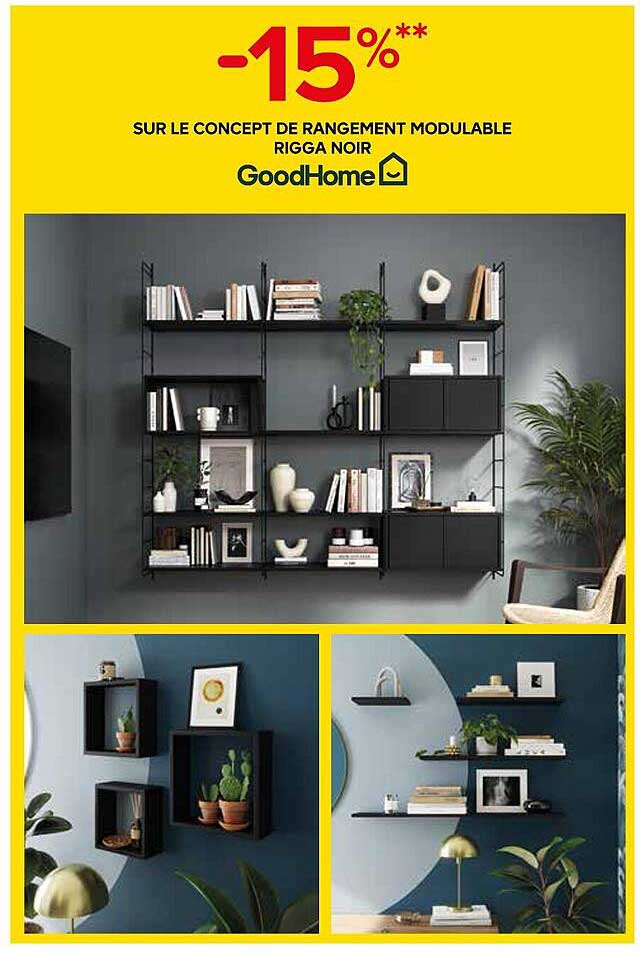 -15% SUR LE CONCEPT DE RANGEMENT MODULABLE RIGGA NOIR