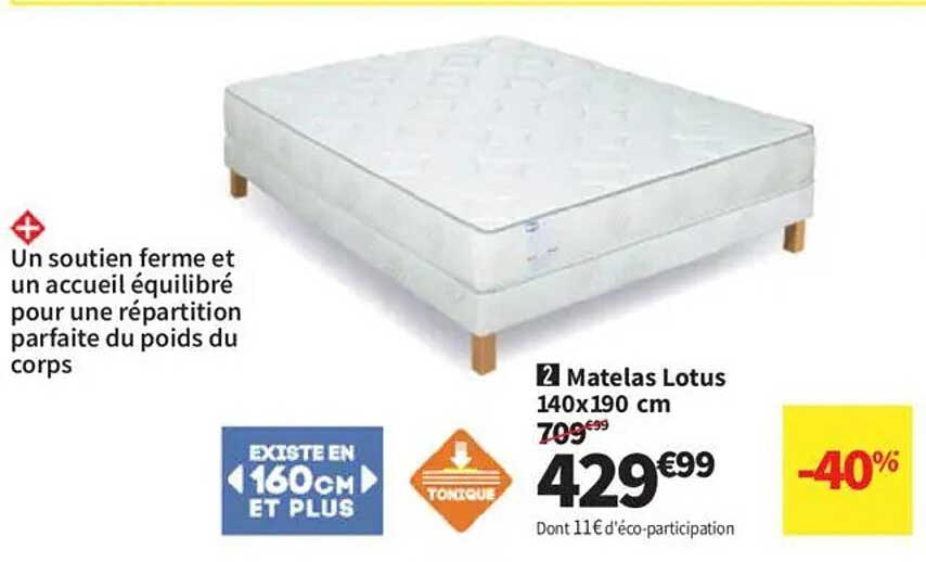 2 Matelas Lotus 140x190 cm