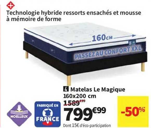 4 Matelas Le Magique 160x200 cm