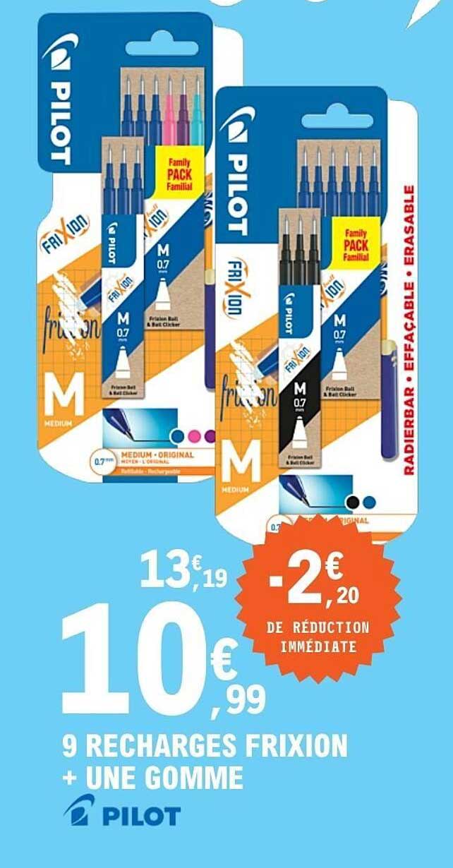 9 RECHARGES FRIXION + UNE GOMME
