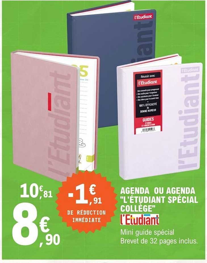 AGENA OU AGENDA 'L'ÉTUDIANT SPÉCIAL COLLÈGE'