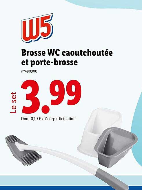 Brosse WC caoutchoutée et porte-brosse