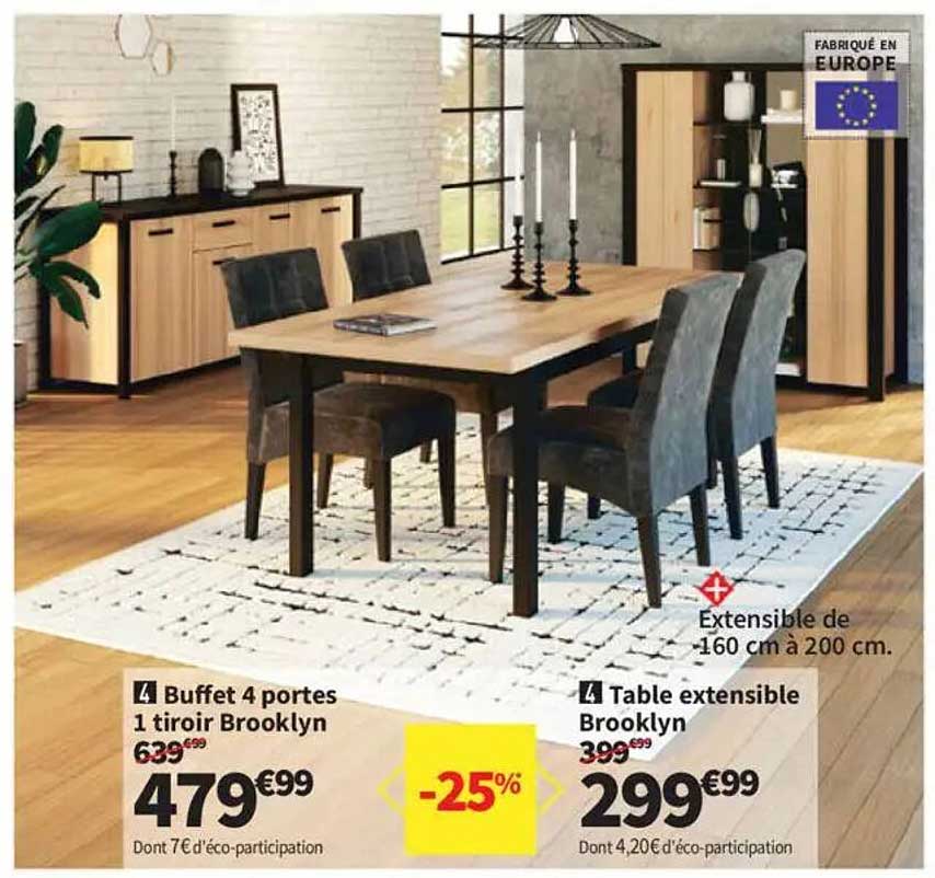 Buffet 4 portes 1 tiroir Brooklyn