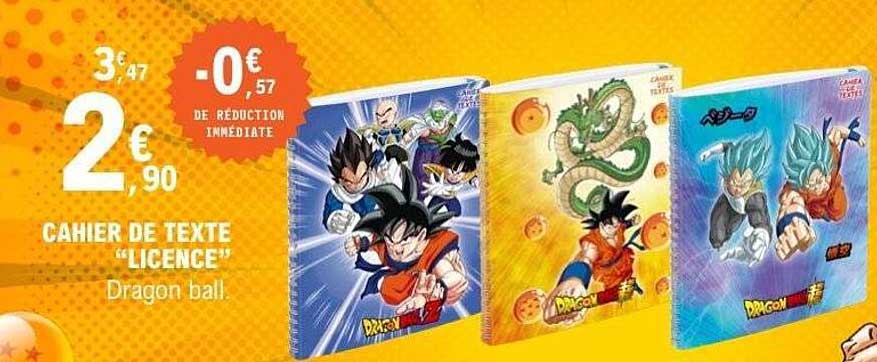 CAHIER DE TEXTE "LICENCE" Dragon ball