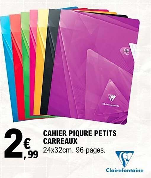 CAHIER PIQUÉ PETITS CARREAUX