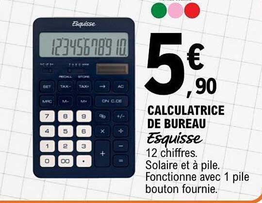 CALCULATRICE DE BUREAU Esquisse