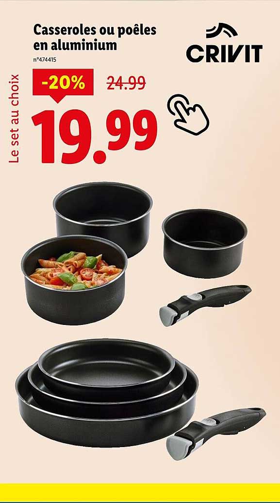 Casseroles ou poêles en aluminium
