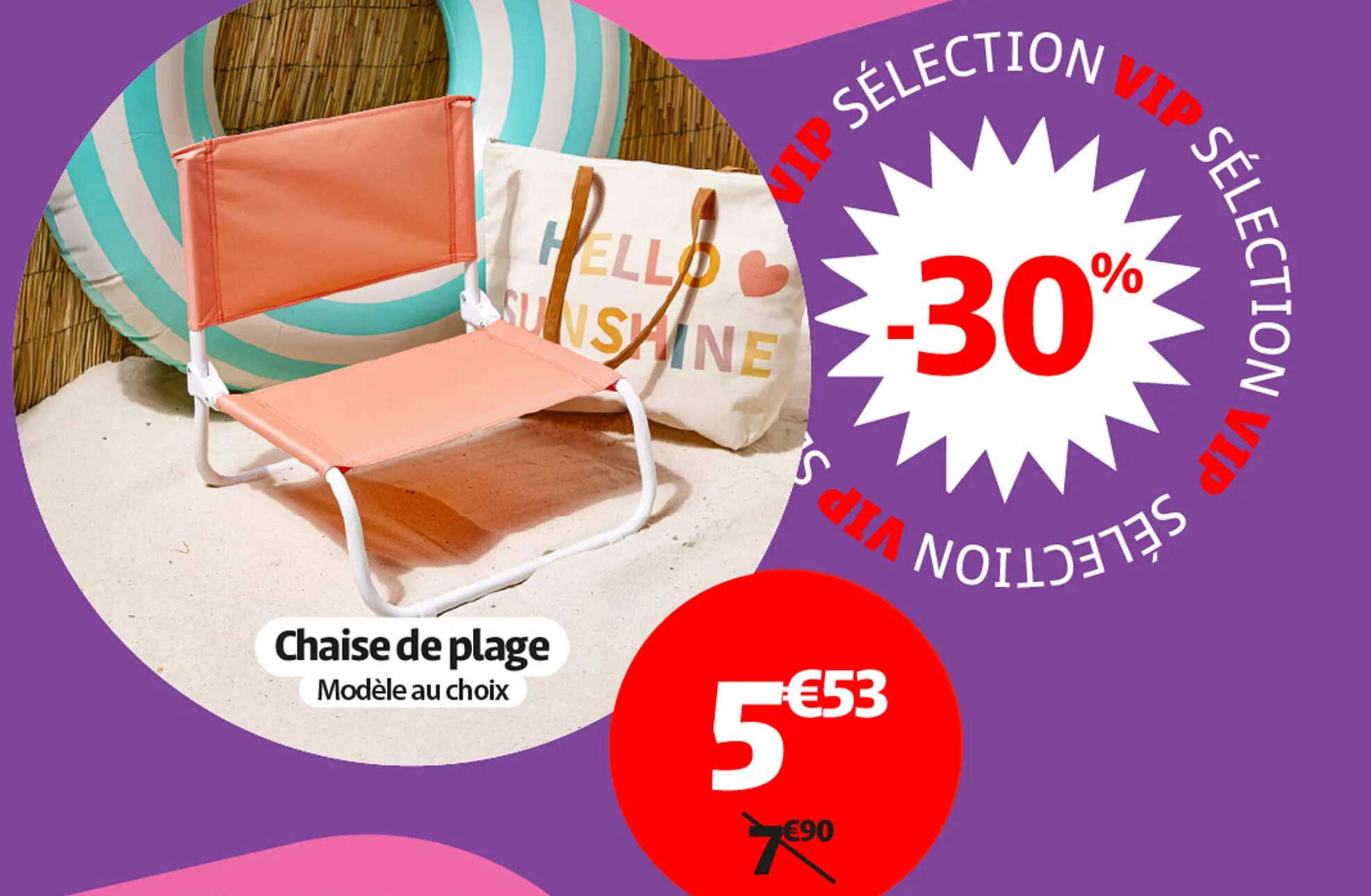 Chaise de plage Modèle au choix