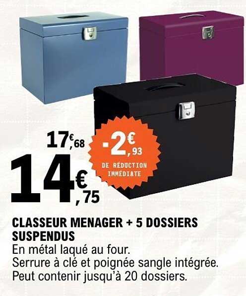 CLASSEUR MENAGER + 5 DOSSIERS SUSPENDUS