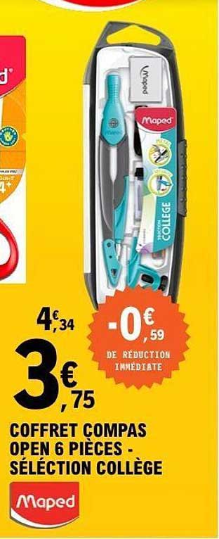 COFFRET COMPAS OPEN 6 PIÈCES - SÉLECTION COLLÈGE
