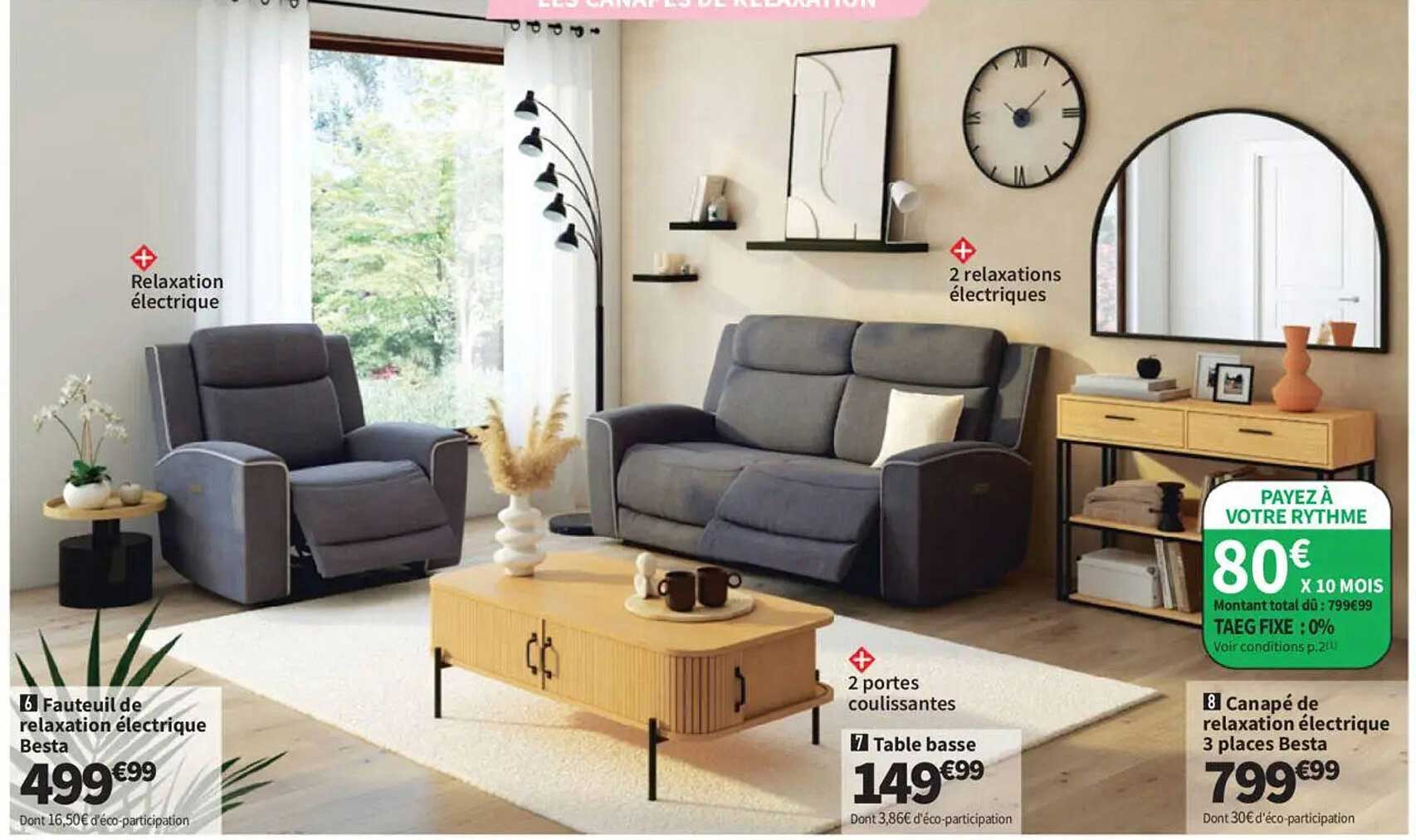Fauteuil de relaxation électrique Besta